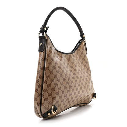 Gucci Crystal Monogram Large Abbey D Ring Hobo Dark Brown 3 of 10