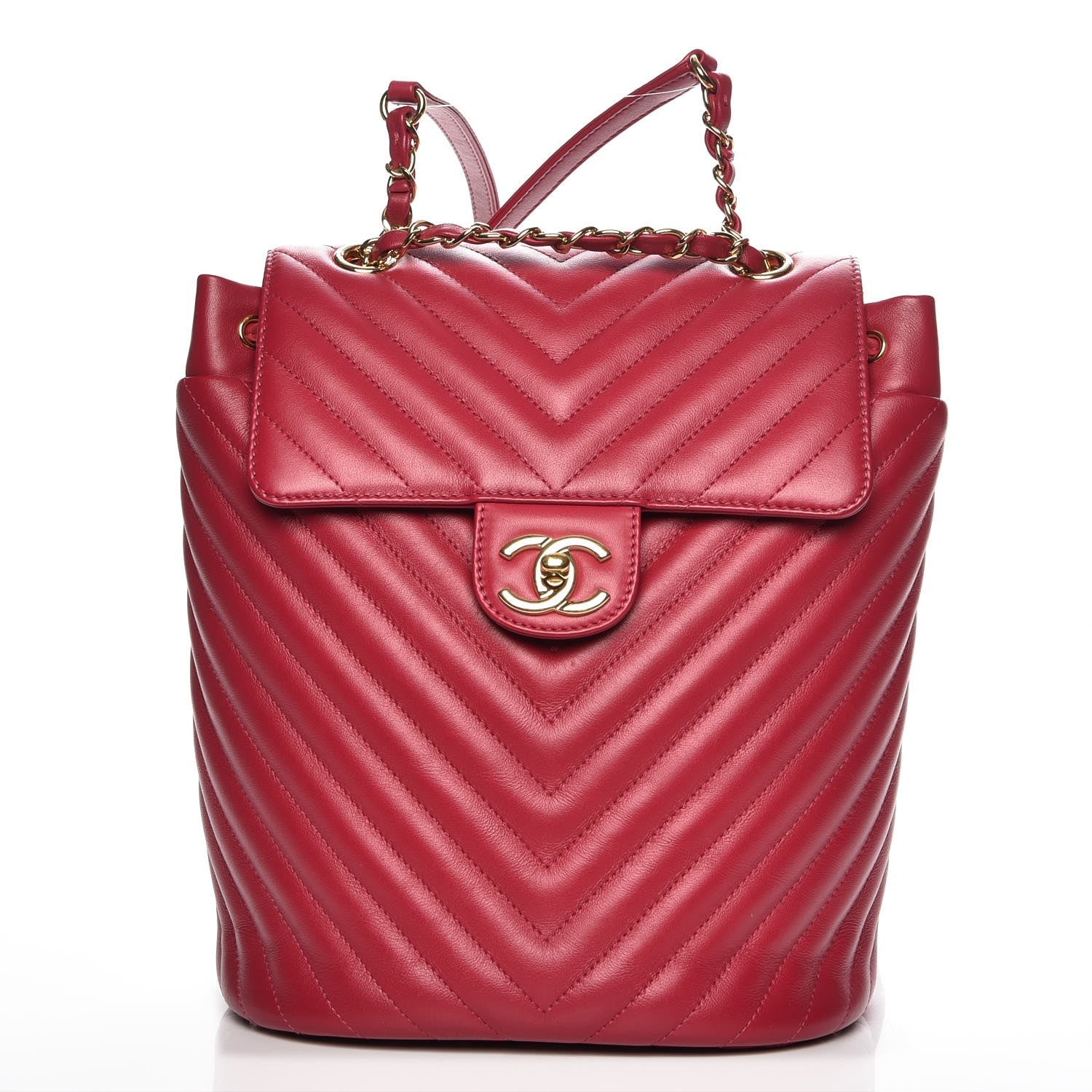 Chanel Calfskin Chevron Quilted Small Urban Spirit Backpack Dark Pink 1 of 7