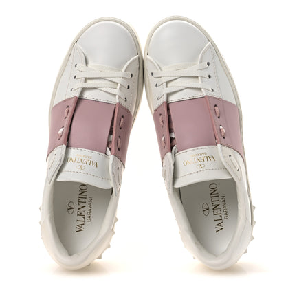 Valentino Garavani Calfskin Rockstud Open Sneakers 36 White Lipstick 2 of 12