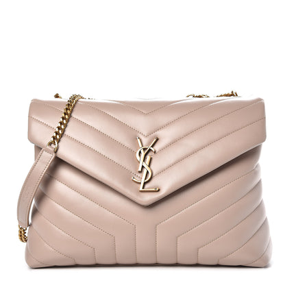 Saint Laurent Calfskin Y Quilted Monogram Medium Loulou Chain Satchel Light Natural 1 of 8