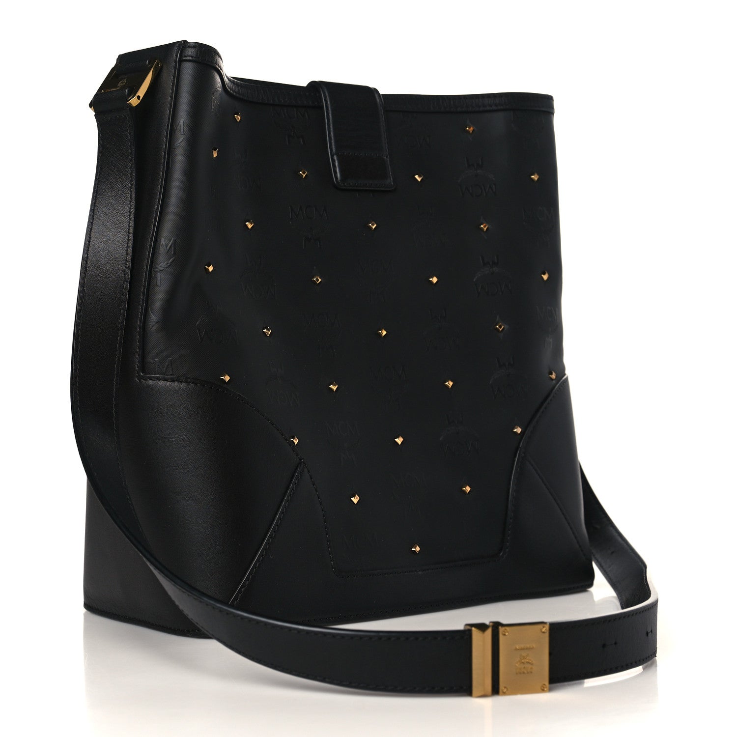 MCM Coated Canvas Claudia Studs Crossbody Bag Black 3 of 8