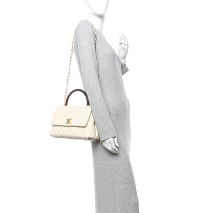 Chanel Caviar Lizard Quilted Small Coco Handle Flap Ivory 4 of 34