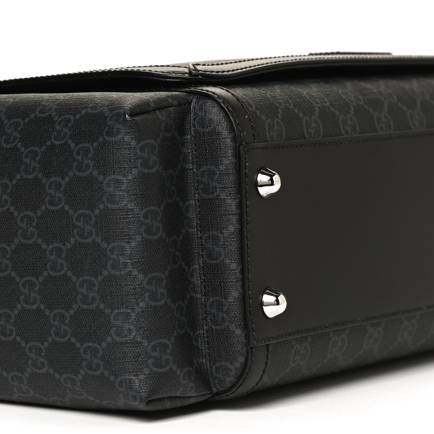 Gucci GG Supreme Monogram Web Messenger Diaper Bag Black Grey 9 of 13