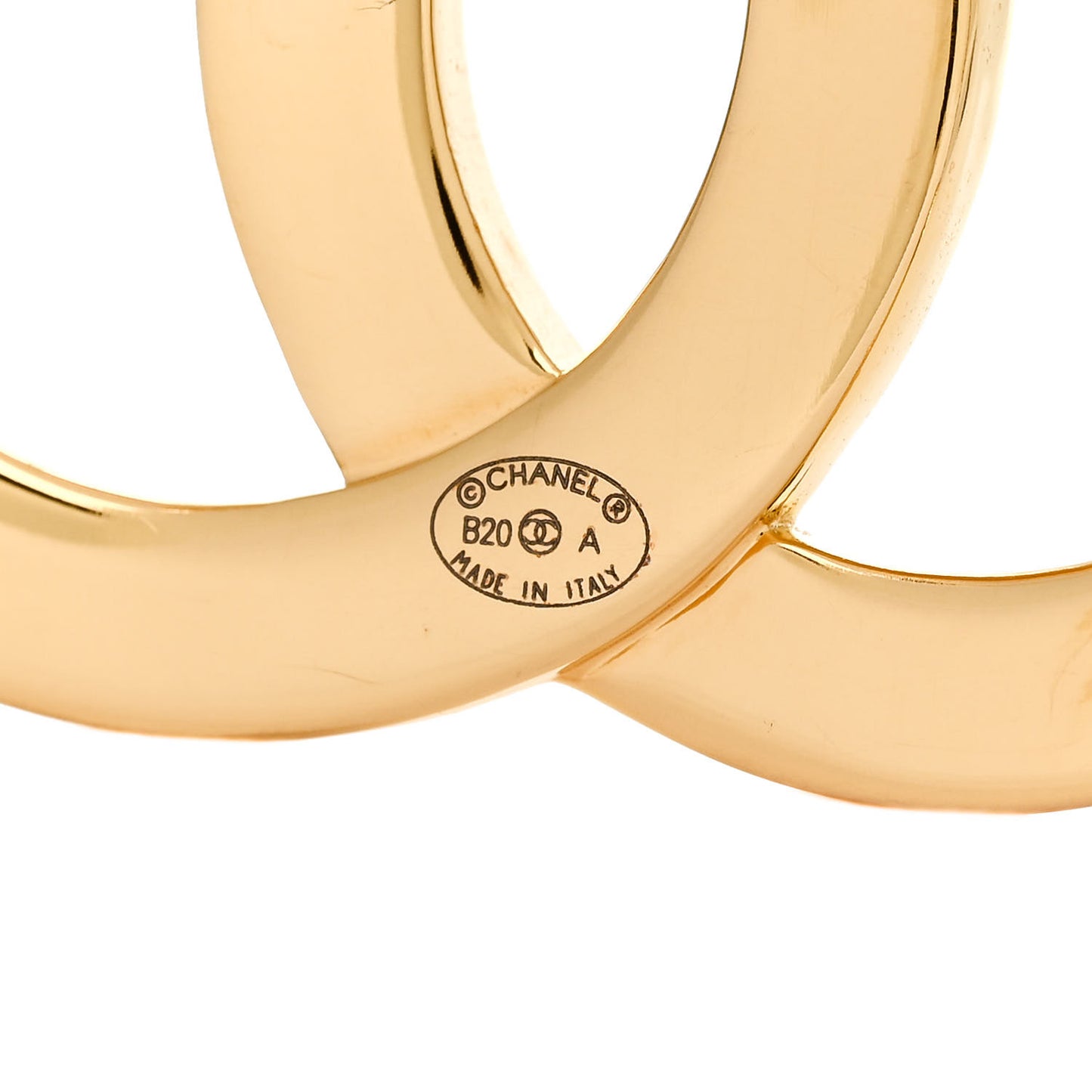 Metal Paris Button CC Large Brooch Gold