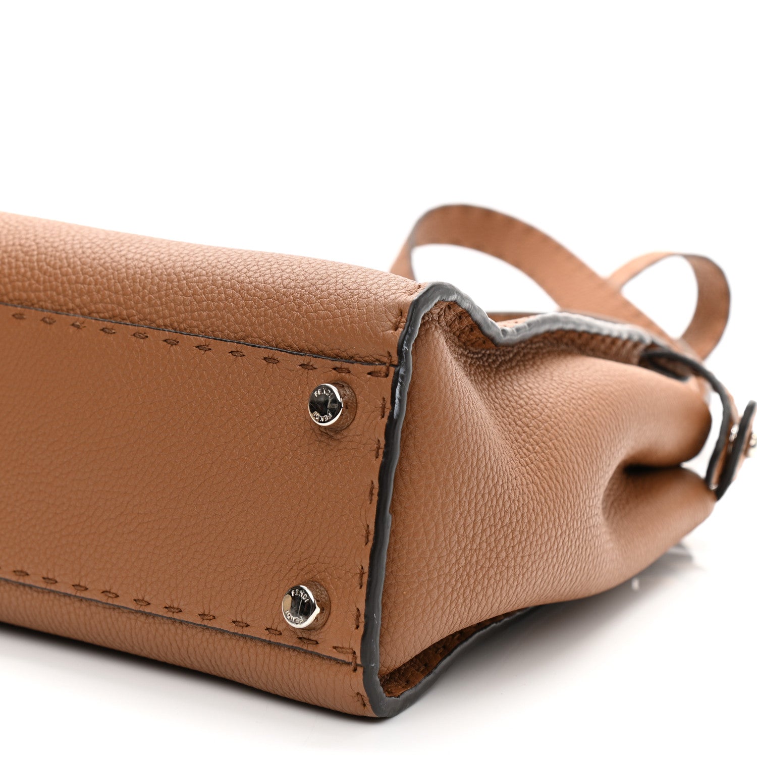 Fendi Cuoio Romano Selleria Bi-Color Medium Peekaboo Iconic Satchel Mou Deserto 10 of 16