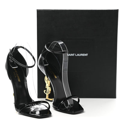 Saint Laurent Patent Calfskin Opyum 110 Sandals 40 Black Gold 9 of 9