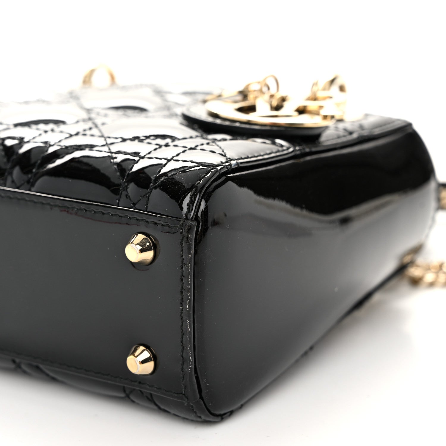 Christian Dior Patent Cannage Mini Lady Dior Black 9 of 10