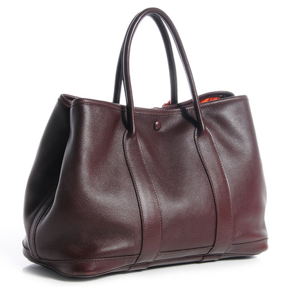 Hermes Swift Leather Bolduc Twilly Garden Party TPM Tote Chocolate 7 of 14