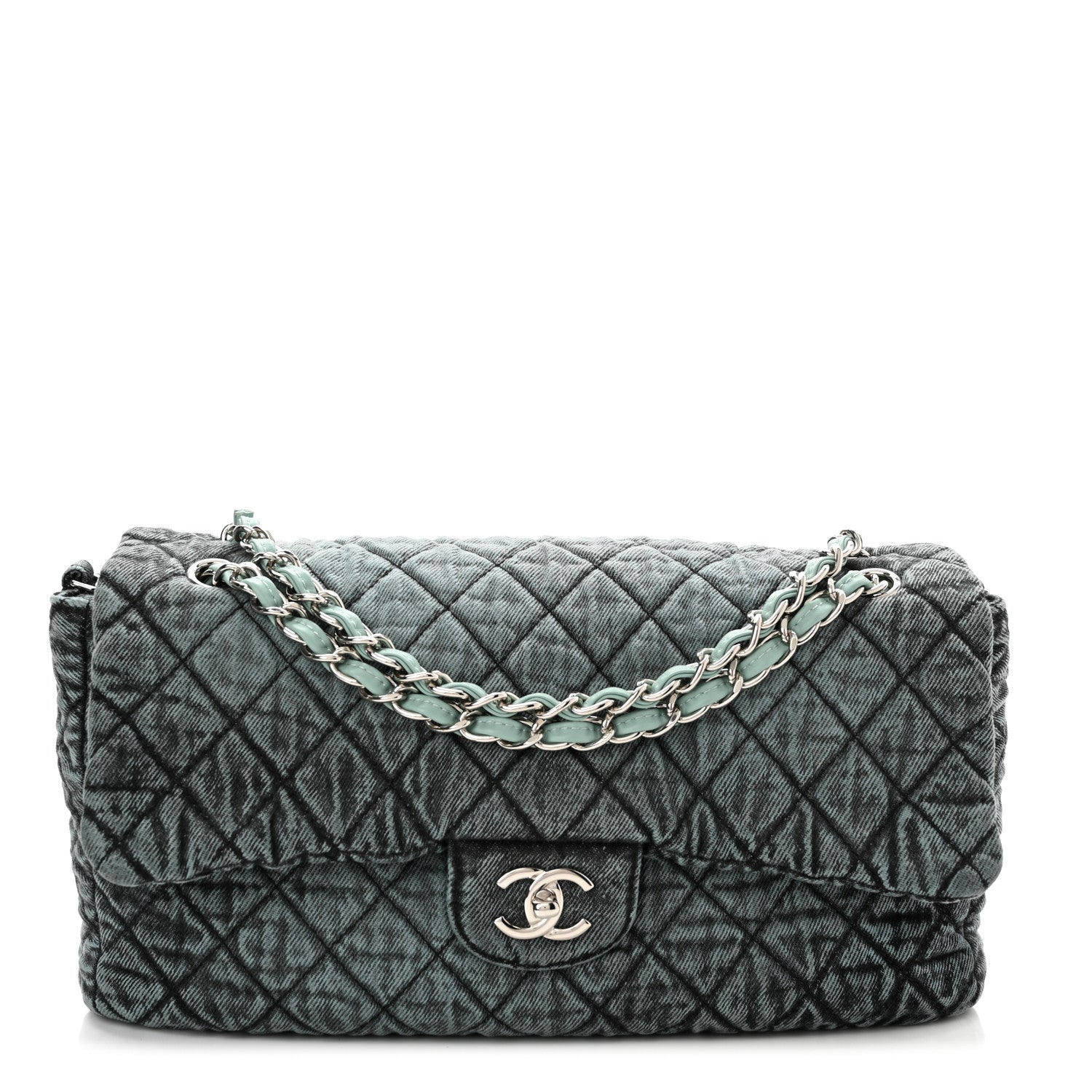 Chanel Denim Quilted Denimpression Flap Blue Black 1 of 10
