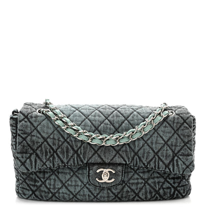 Chanel Denim Quilted Denimpression Flap Blue Black 1 of 10