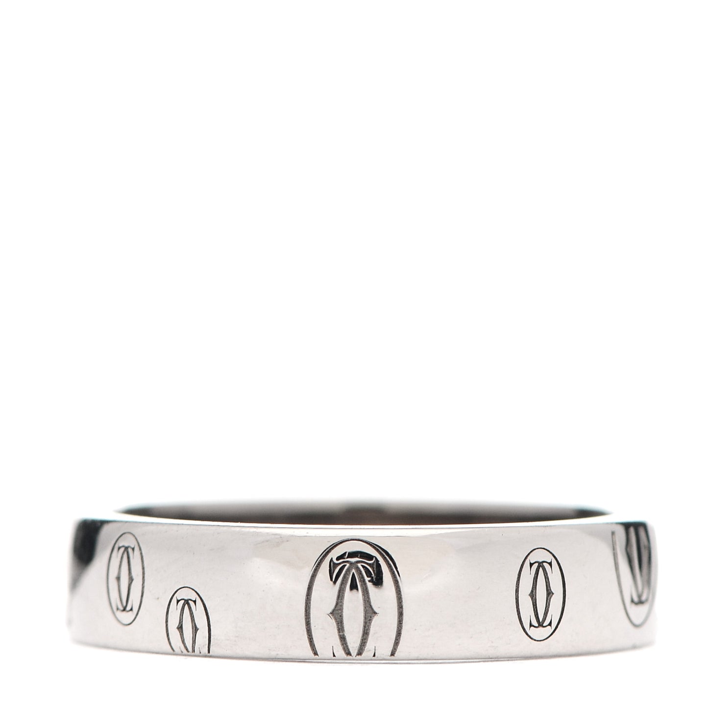 18K White Gold 4mm Happy Birthday Band Ring 49 4.75