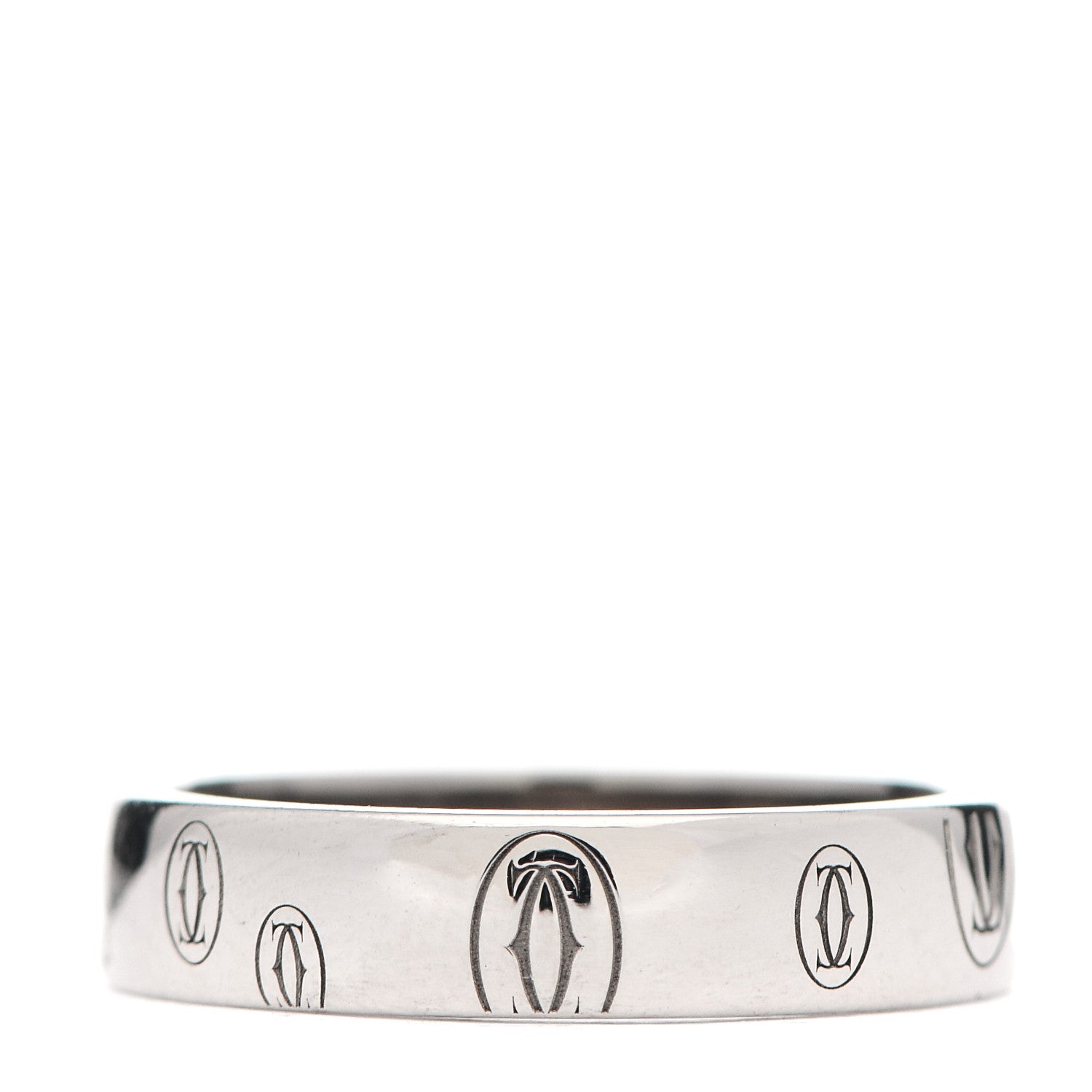 Cartier 18K White Gold 4mm Happy Birthday Band Ring 49 4.75 3 of 5