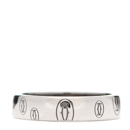 Cartier 18K White Gold 4mm Happy Birthday Band Ring 49 4.75 3 of 5