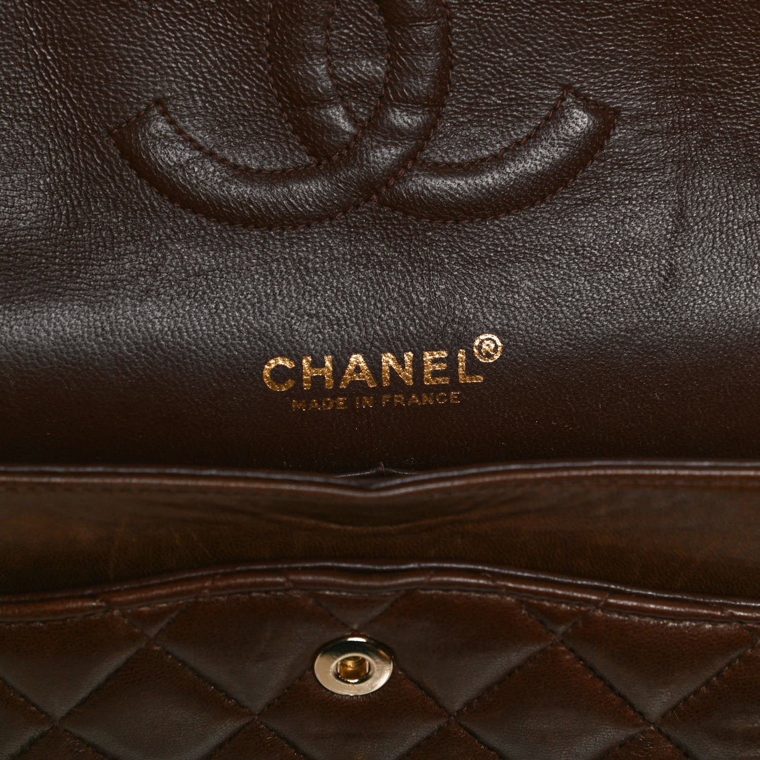 Chanel Lambskin Quilted Medium Double Flap Brown 6 of 13