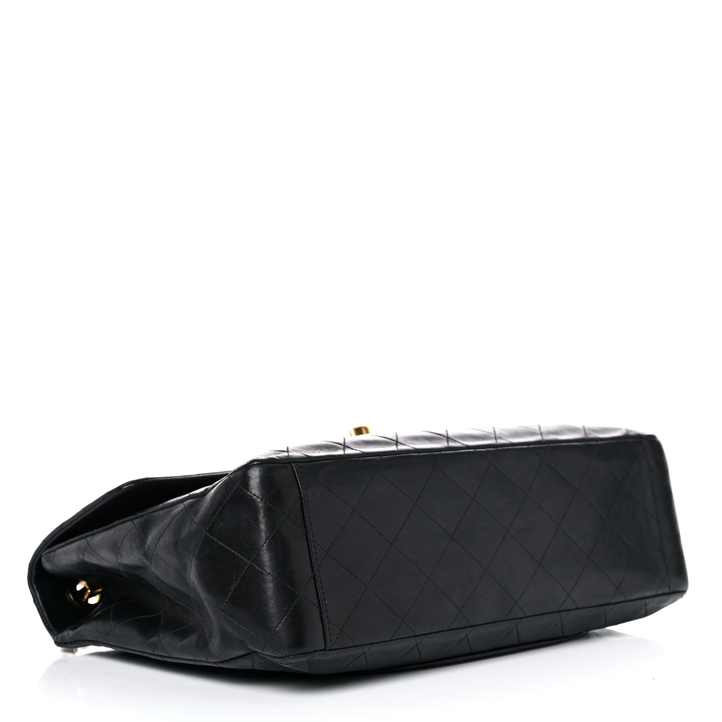 Lambskin Quilted XL Jumbo Single Flap Black