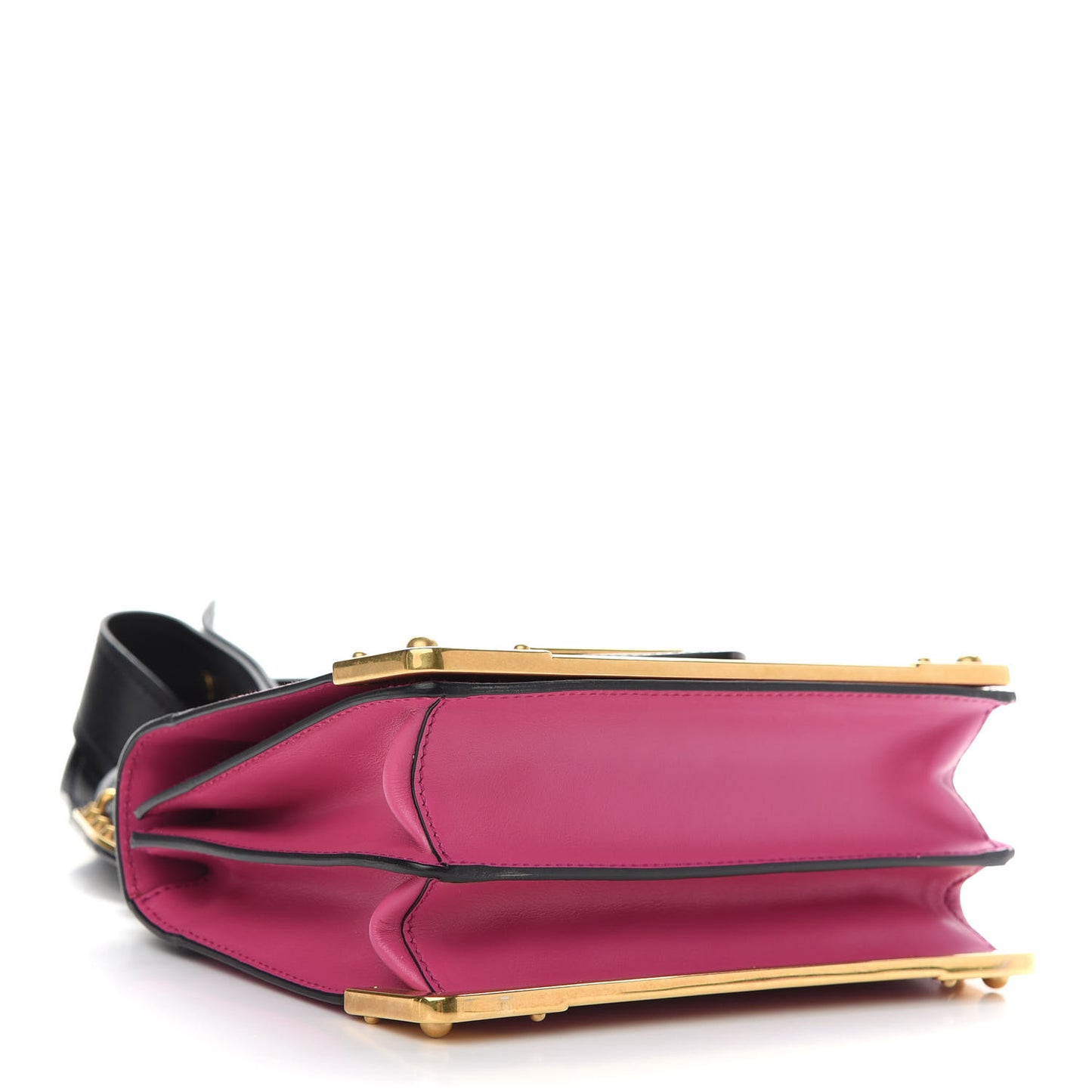 City Calf Saffiano Cahier Bag Fuxia Black