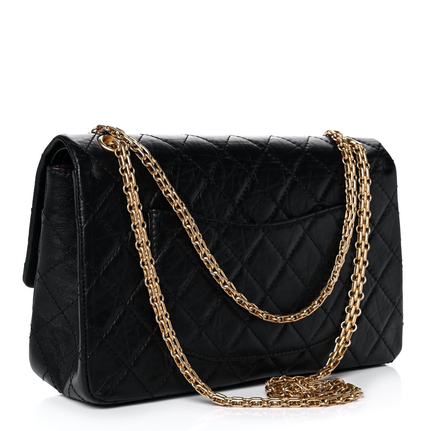 Aged Calfskin Quilted 2.55 Reissue 227 Flap Black
