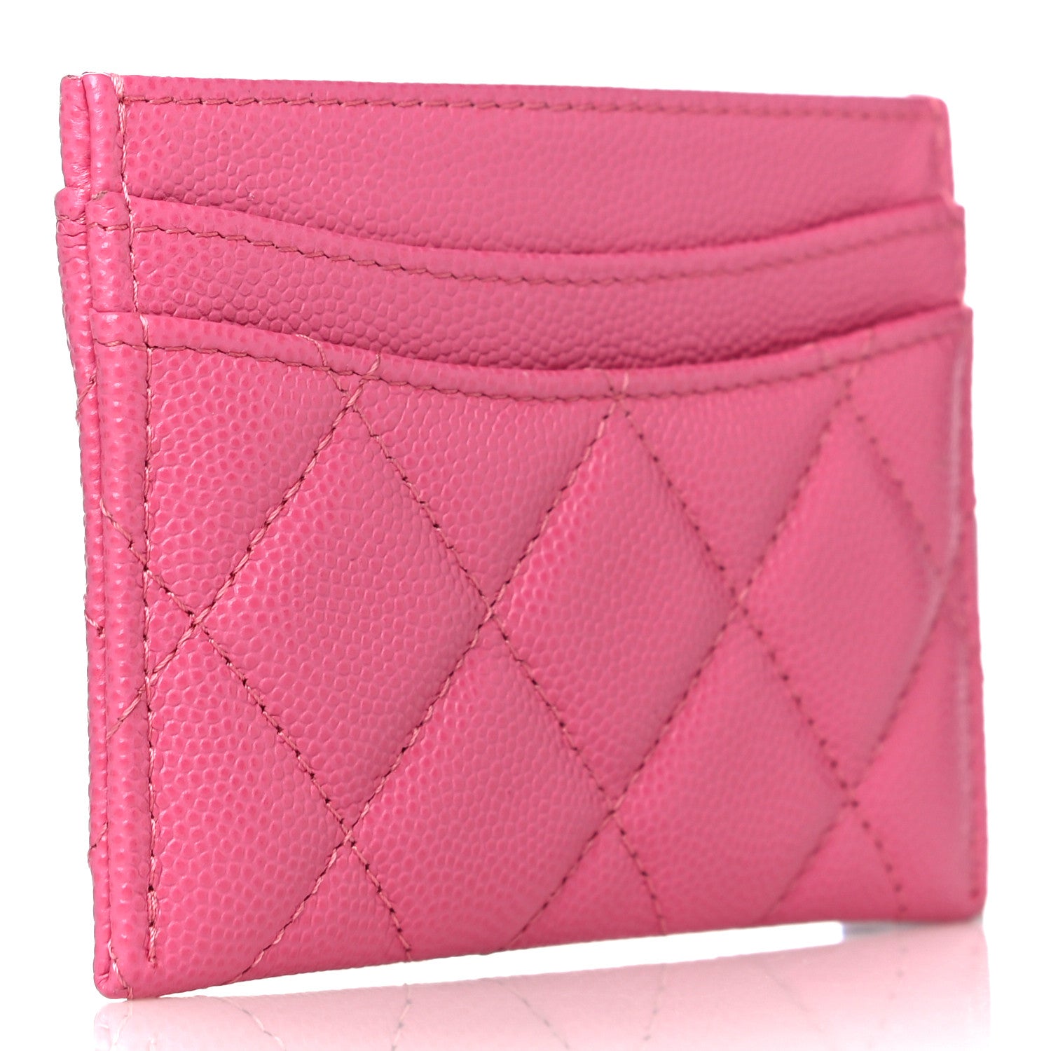 Chanel Caviar Quilted Card Holder Pink 3 of 12