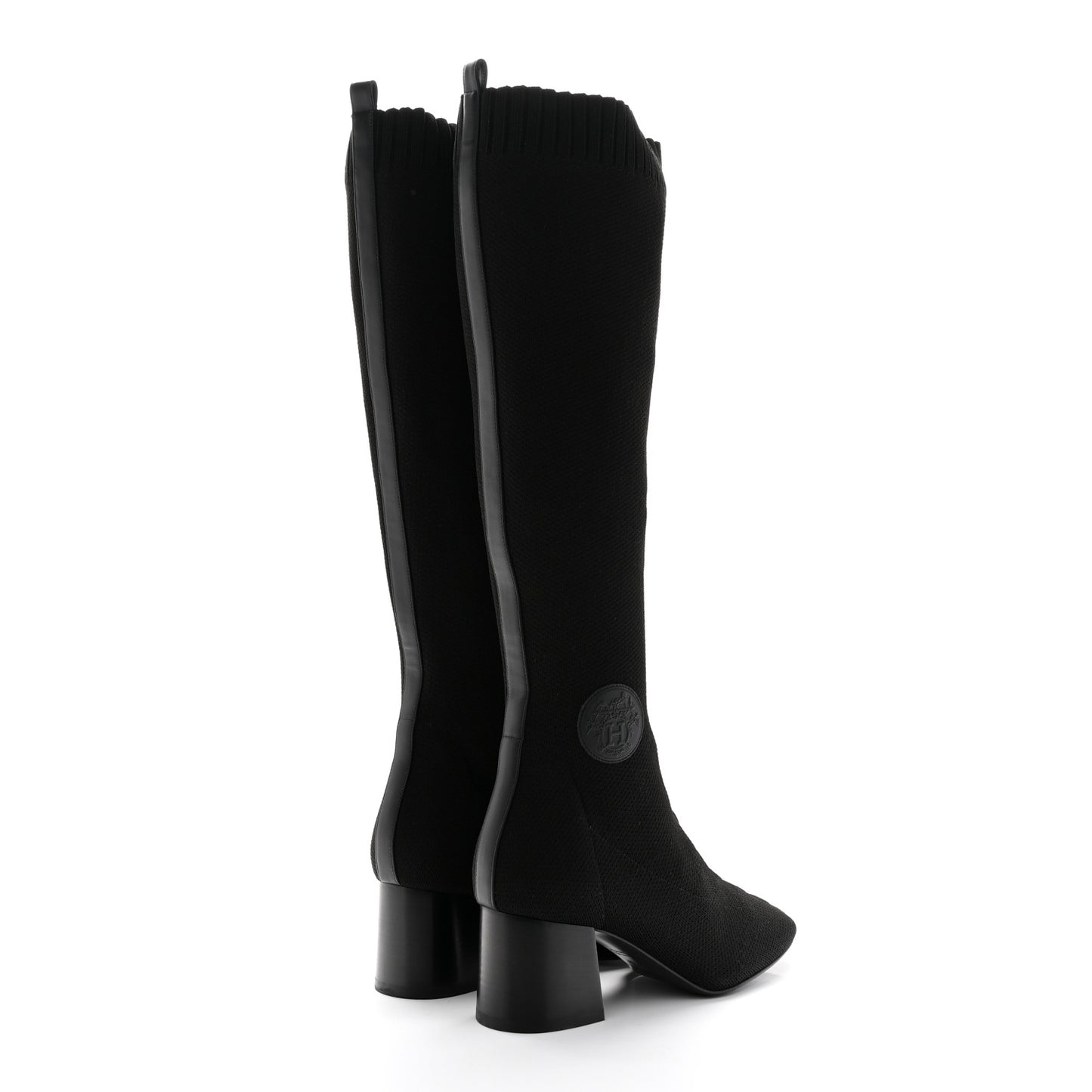 Knit Calfskin Fontaine 60 Boots 37 Black