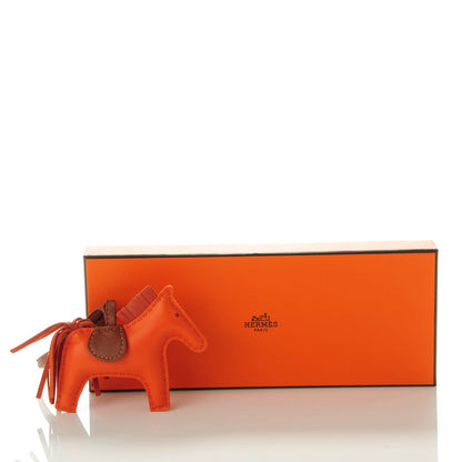 Hermes Milo Lambskin Grigri Rodeo Horse Bag Charm PM Feu Cornaline Fauve 5 of 5