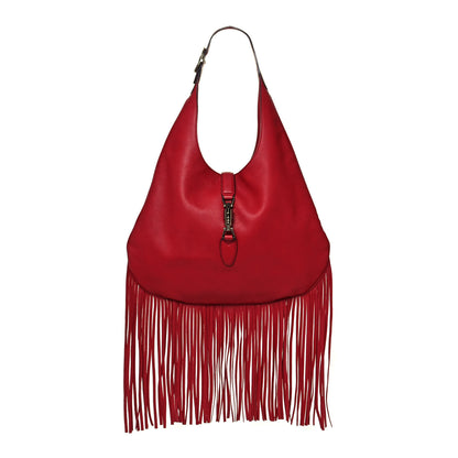 Gucci Cellarius Calfskin Large New Jackie Nouveau Fringe Hobo Red Flame 1 of 13