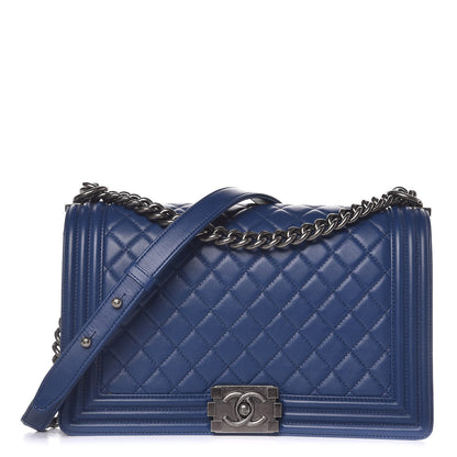 Chanel Lambskin Quilted New Medium Boy Flap Dark Blue 1 of 10