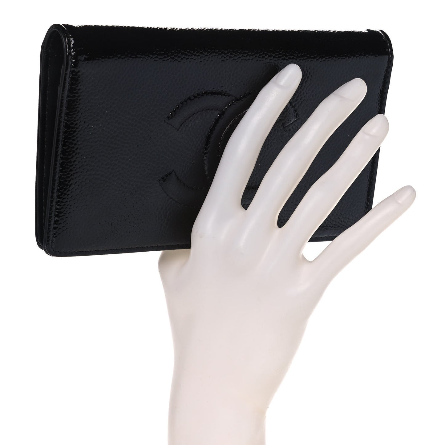 Patent Caviar Timeless CC Yen Wallet Black