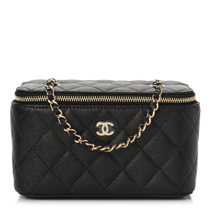 Chanel Caviar Quilted Small Vanity Case With Chain Black 2 of 10