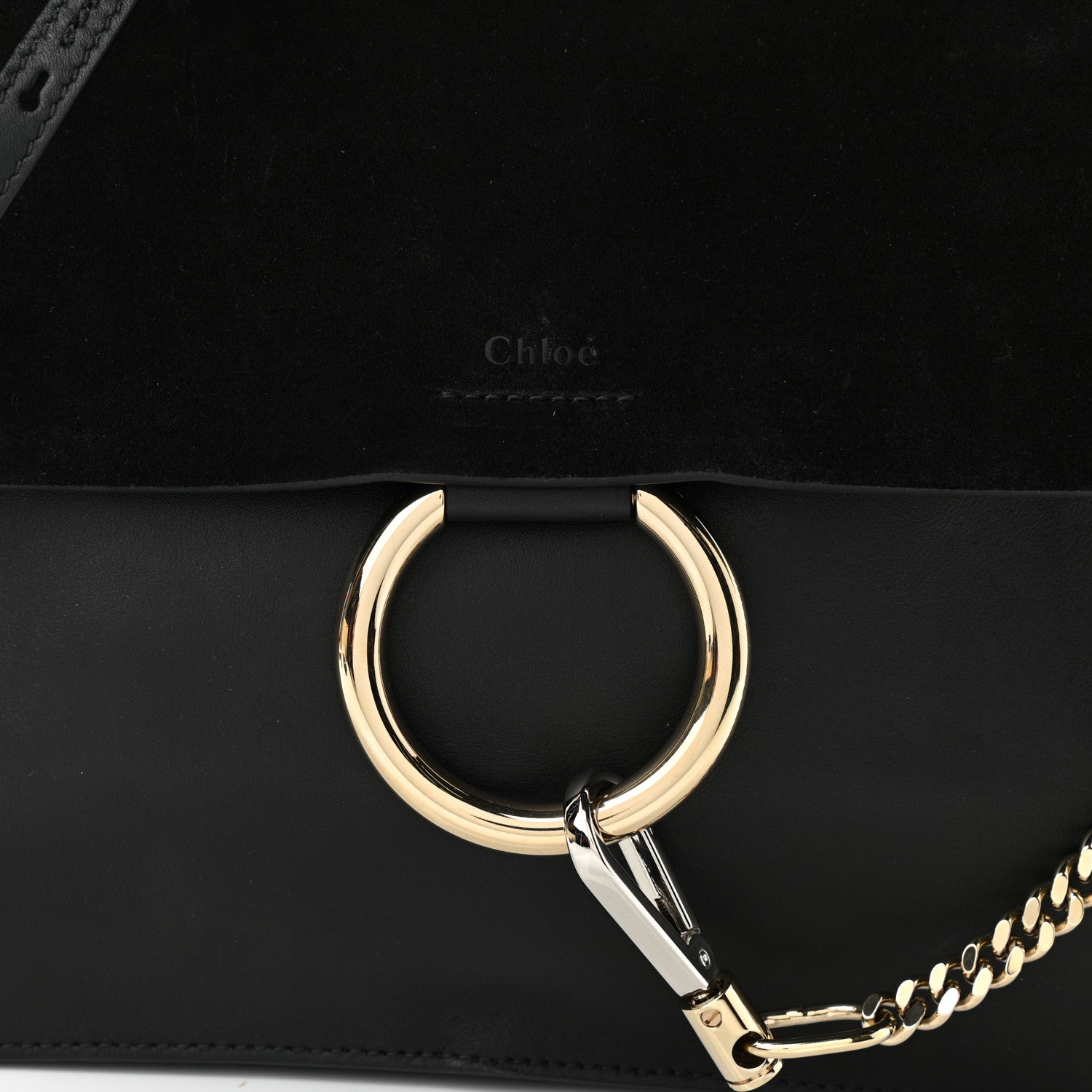 Chloe Suede Calfskin Medium Faye Shoulder Bag Black 8 of 12