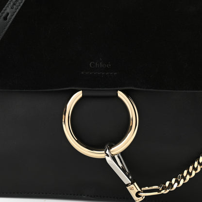 Chloe Suede Calfskin Medium Faye Shoulder Bag Black 8 of 12