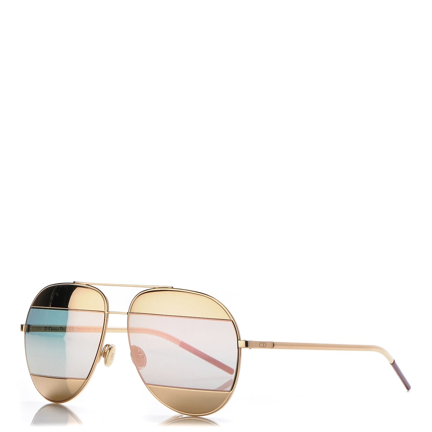 Split 1 Aviator Sunglasses Rose Gold