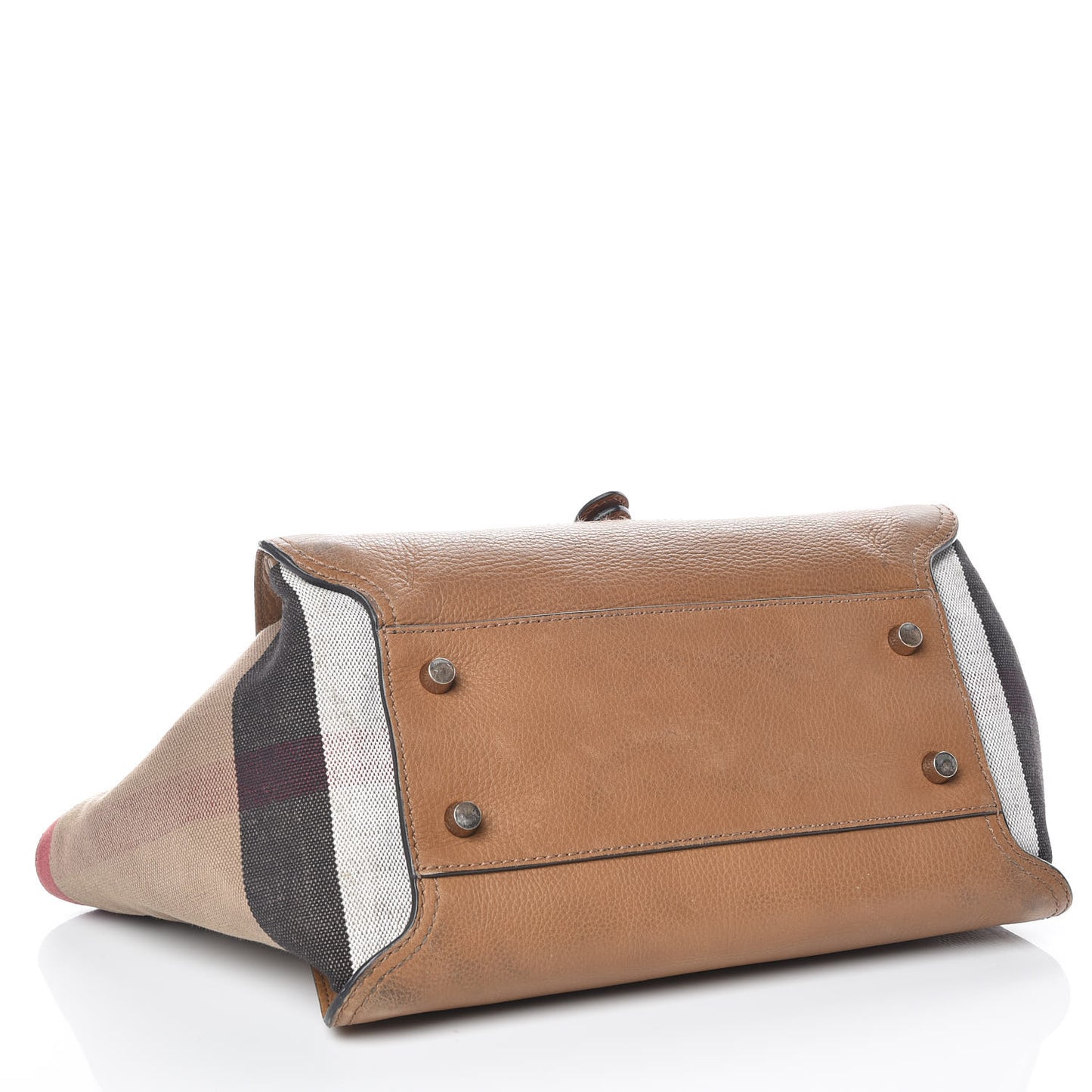 Mega Check Grained Calfskin Medium Harcourt Satchel Saddle Brown