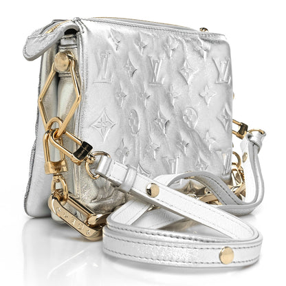 Louis Vuitton Satin Sequin Embroidered Monogram Coussin BB Silver 3 of 11