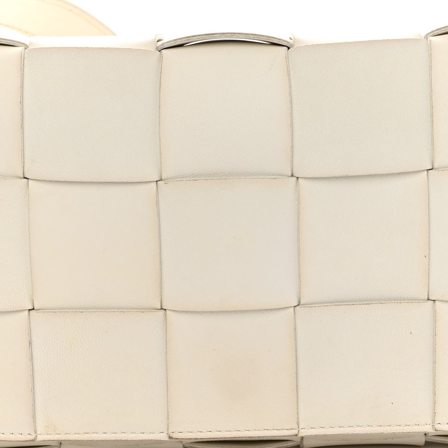 Bottega Veneta Lambskin Maxi Intrecciato Cassette Crossbody Bag White 9 of 12