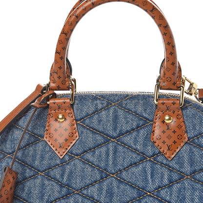 Louis Vuitton Denim Calfskin Reverse Monogram Malletage Alma BB Blue 8 of 11
