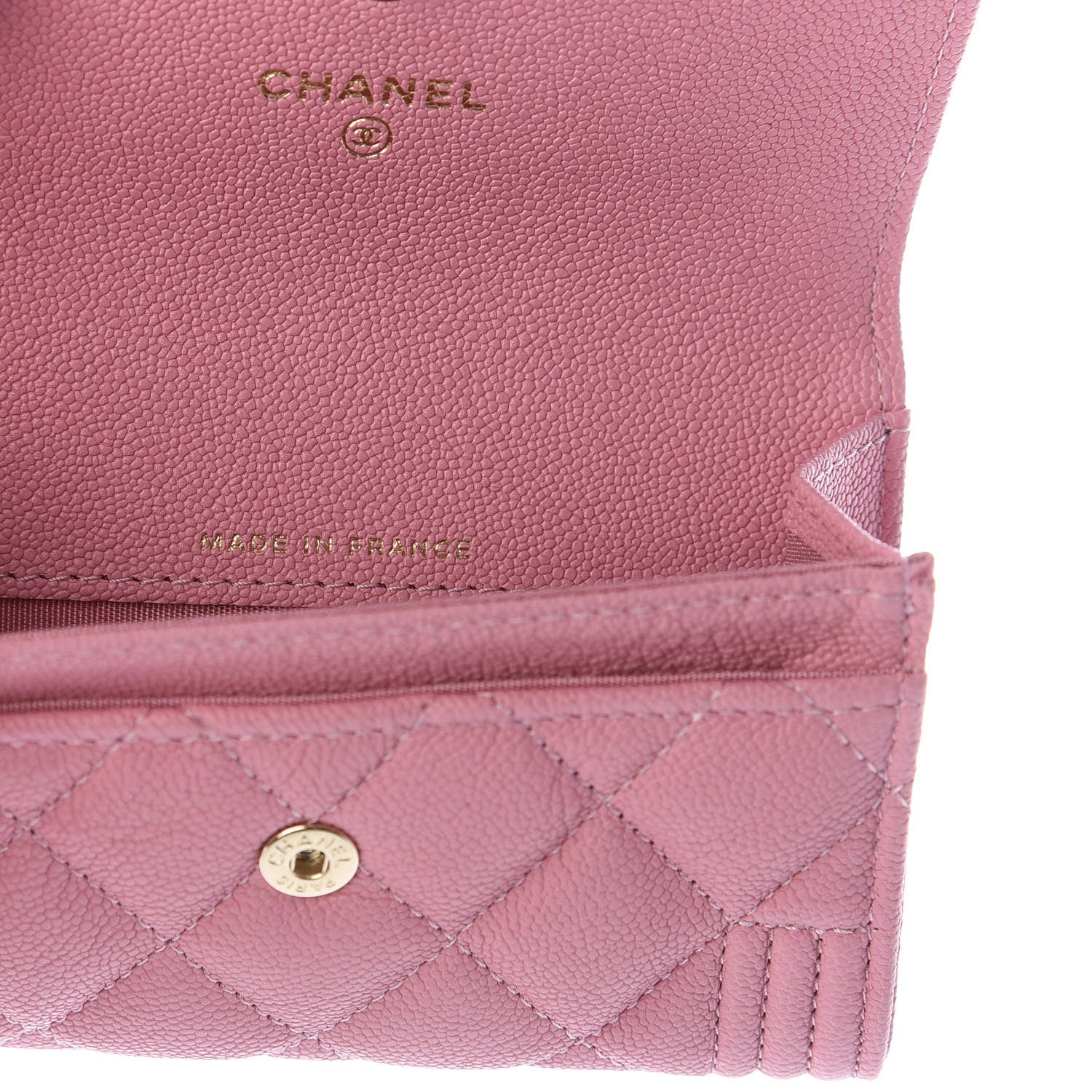 Chanel Caviar Quilted Boy Flap Card Holder Wallet Light Pink 7 of 9