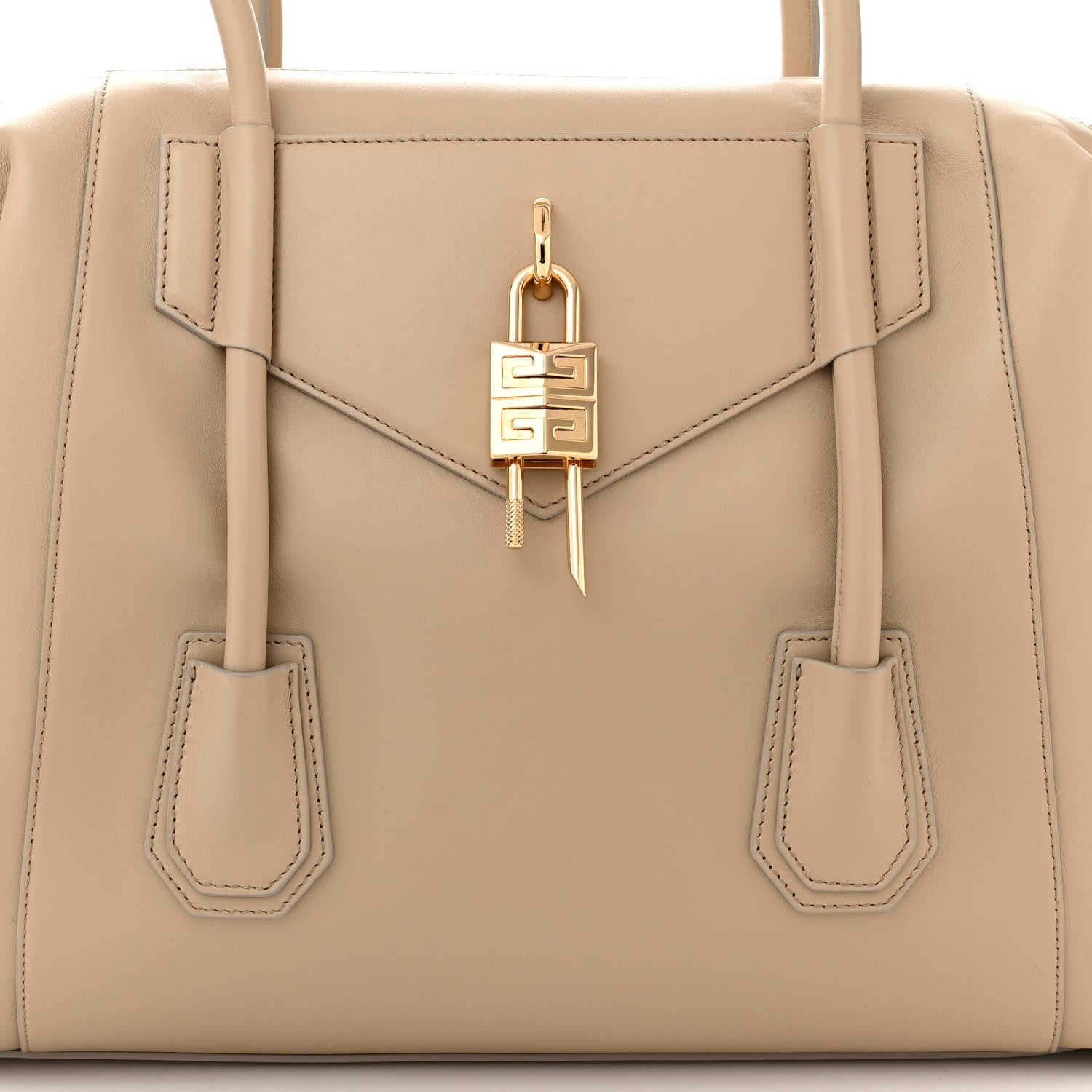 Givenchy Smooth Calfskin Medium Antigona Soft Lock Duffle Bag Beige 7 of 10