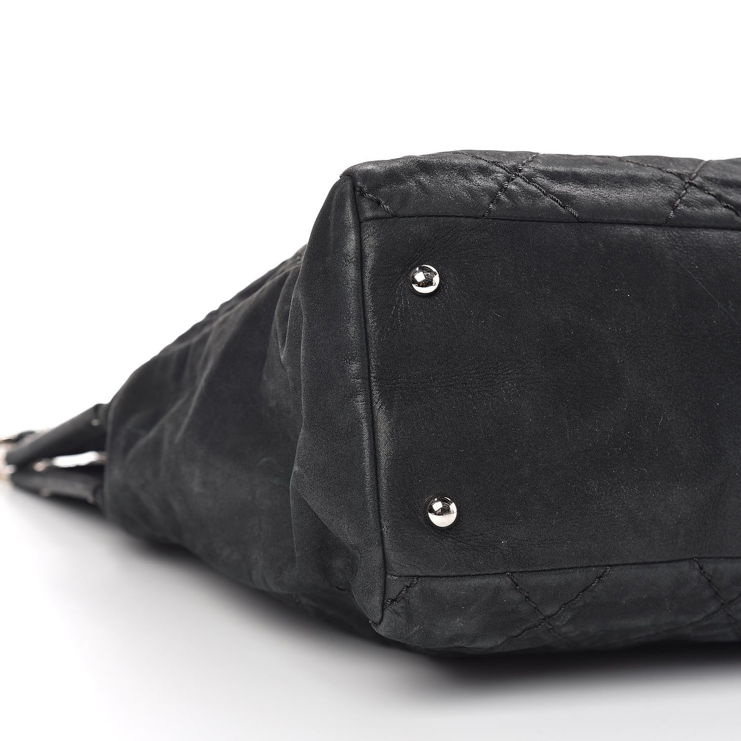 Iridescent Calfskin Large Sea Hit North South Tote Black