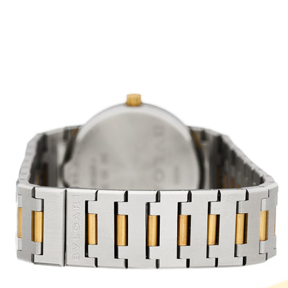 Bulgari Stainless Steel 18K Yellow Gold 30mm Quartz Watch Black 3 of 4