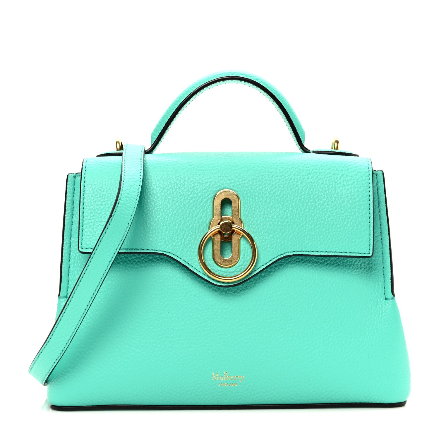 Mulberry Small Classic Grain Calfskin Mini Seaton Aqua Green 1 of 9