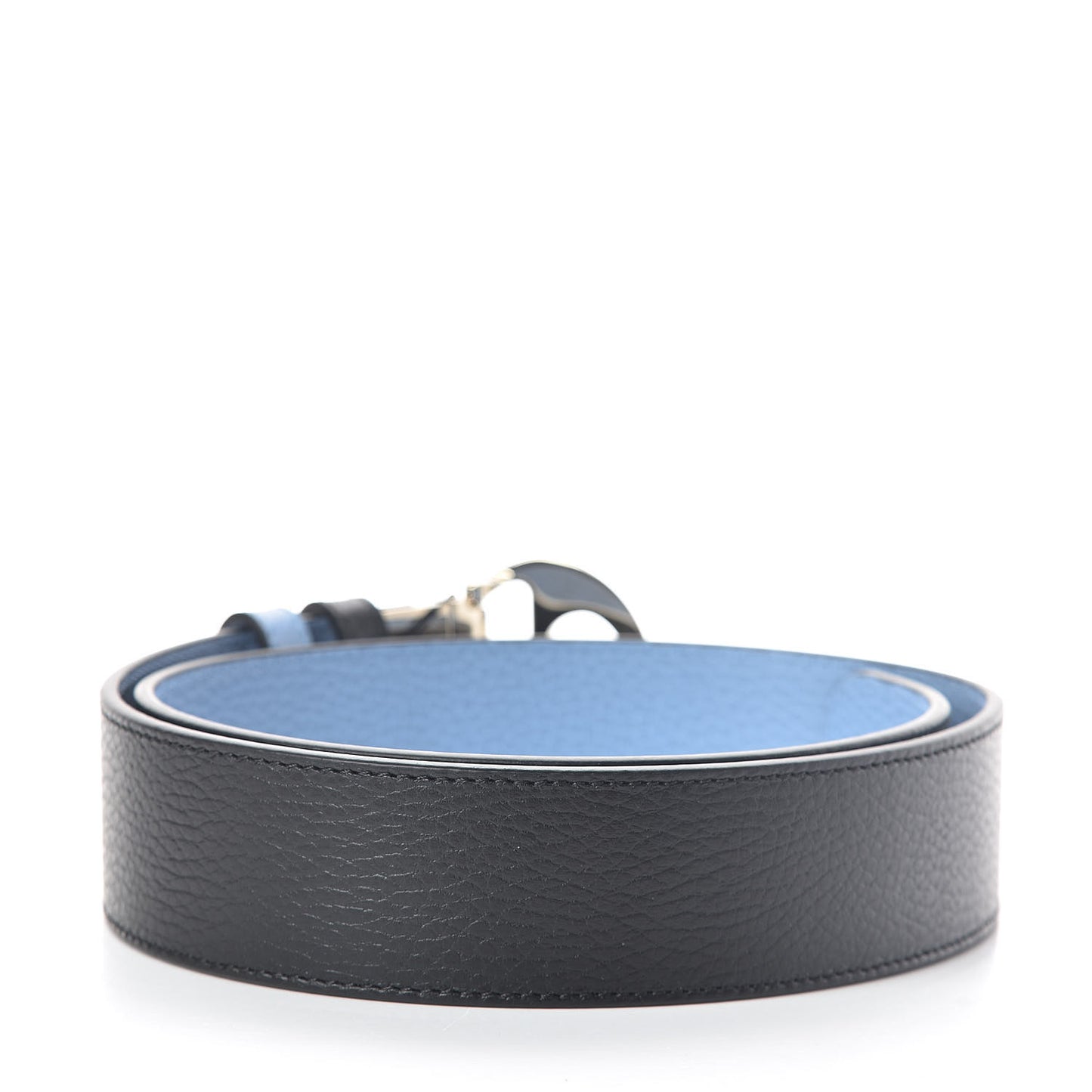 Dollar Calfskin 1973 Reversible Belt 80 32 Black Mineral Blue