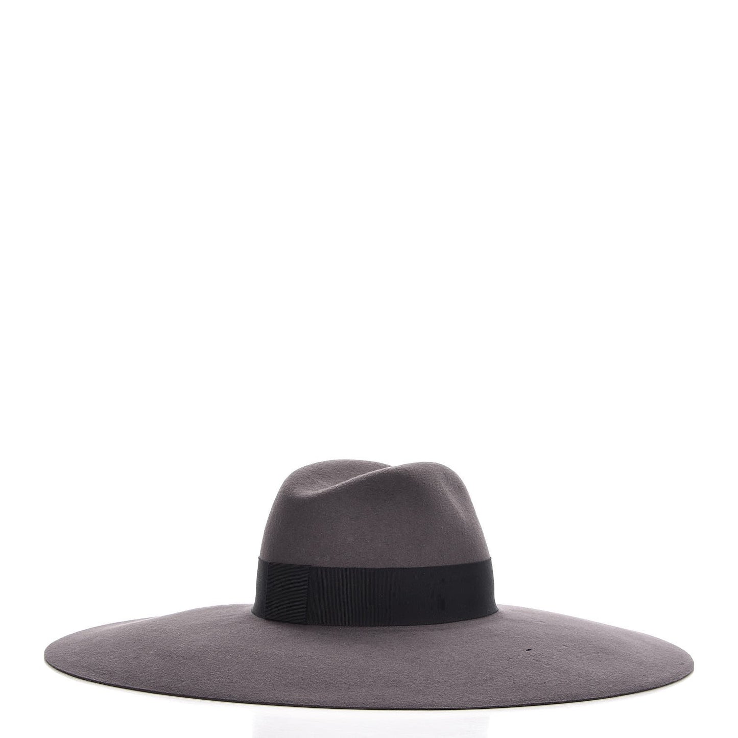 Rabbit Fur Felt Wide Brim Hat 56 Gray