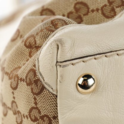 Gucci Monogram Medium Horsebit Nail Boston Off White 8 of 10