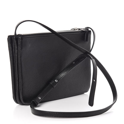 Celine Shiny Textured Calfskin Small Trio Crossbody Bag Black 3 of 11
