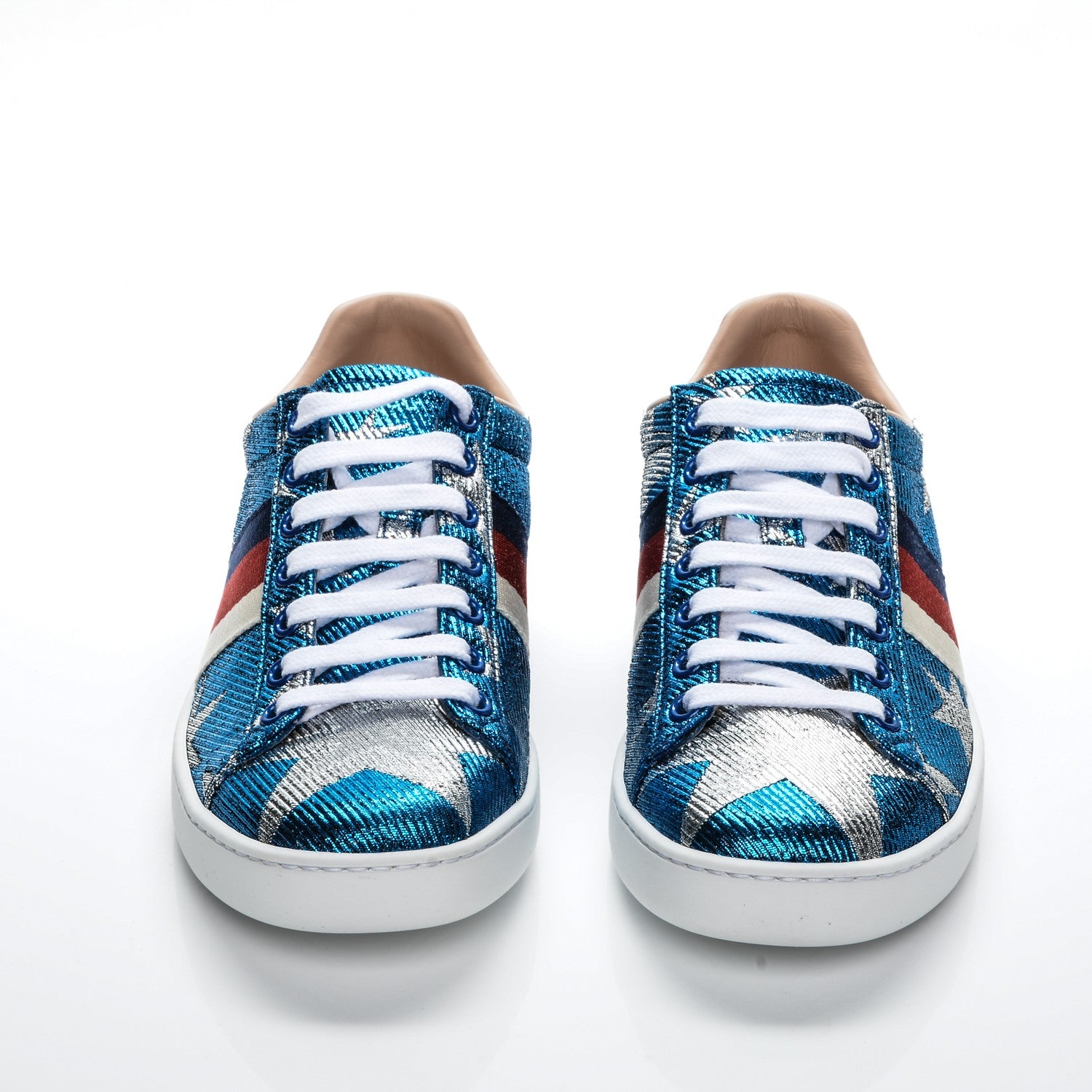 Gucci Lurex Starry Sky Sylvie Web New Ace Sneakers 35.5 Bluette Silver 2 of 8