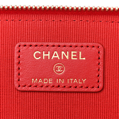 Chanel Caviar Quilted Small Vanity Case With Chain Red 6 of 9
