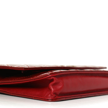 Chanel Patent Quilted Brilliant Wallet On Chain WOC Red 9 of 11