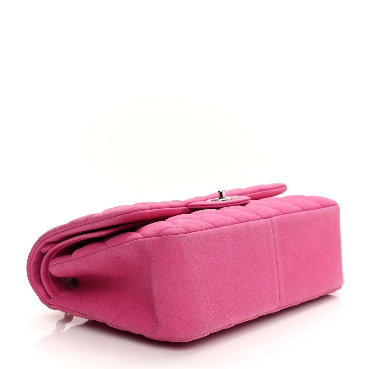 Iridescent Caviar Quilted Jumbo Double Flap Pink