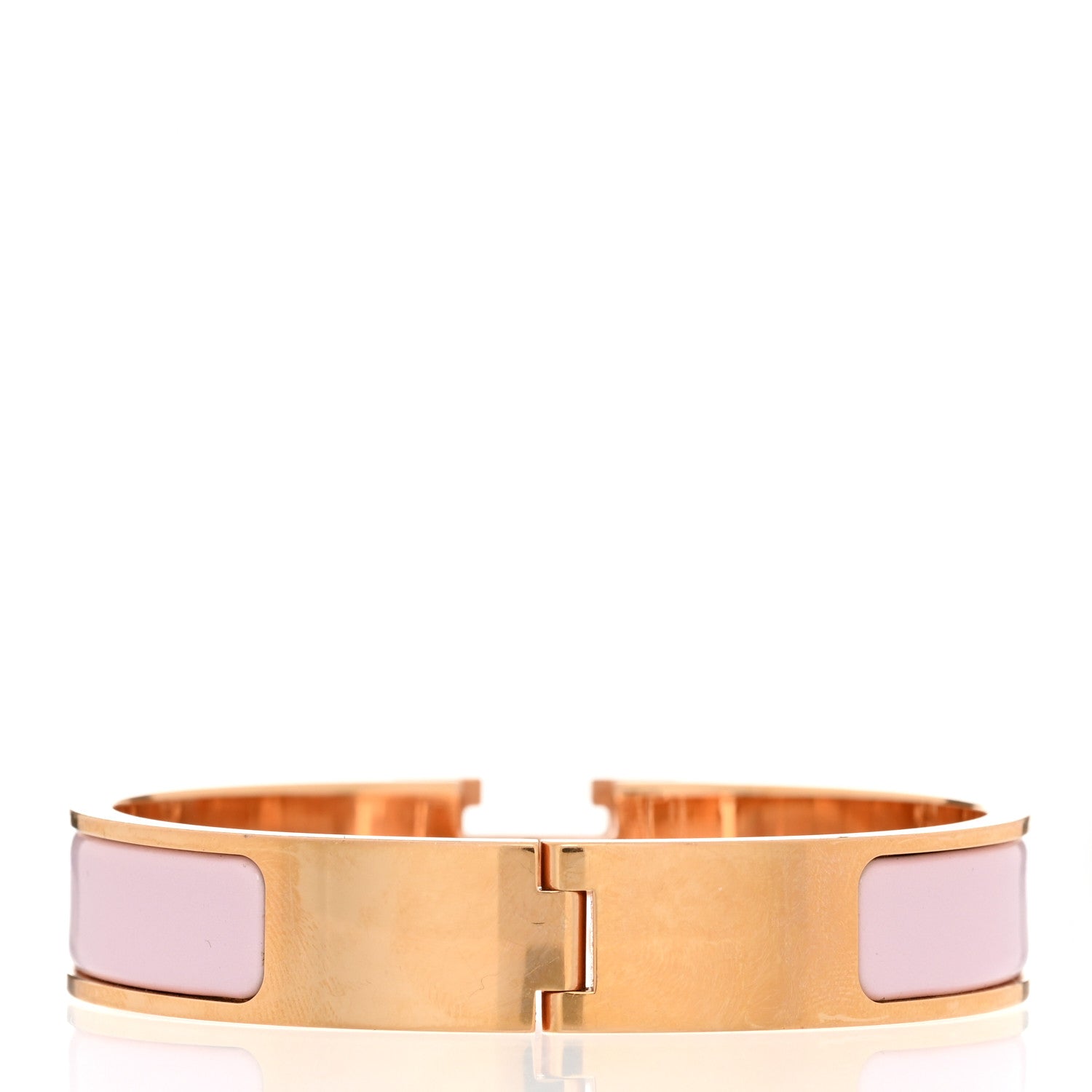 Hermes Enamel Narrow Clic Clac H Bracelet PM Rose Candeur 3 of 5