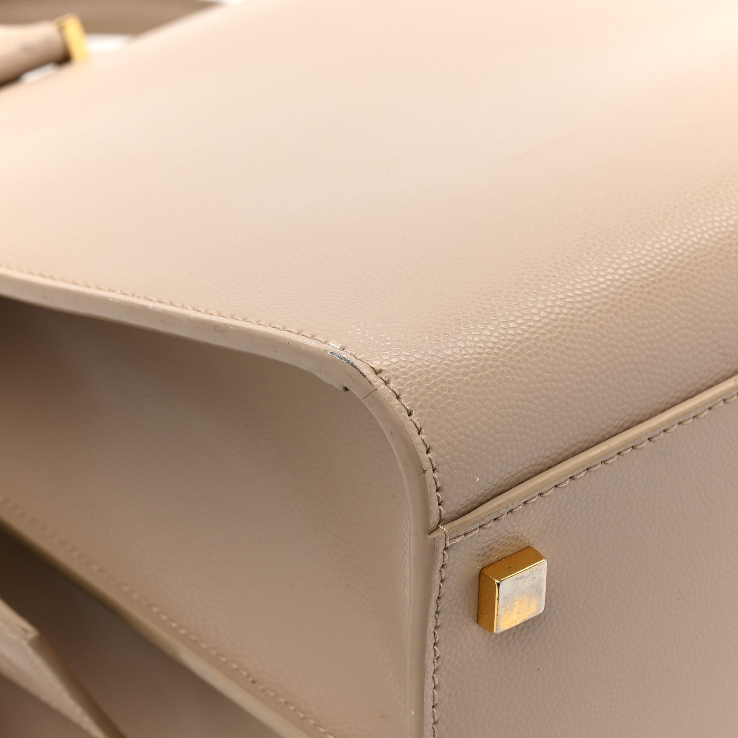 Saint Laurent Grain De Poudre Medium Uptown Tote Dark Latte 15 of 16